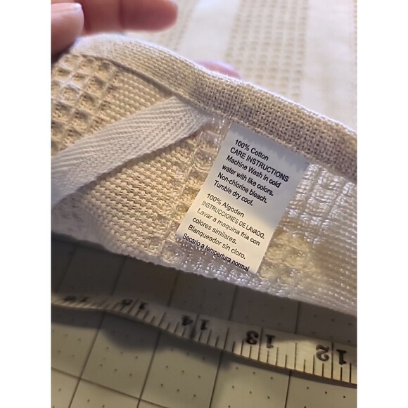 NWOT Set Of 2 Brown & Cream Neutral Colors Kitchen Hand Towels Absorbent thick - Picture 6 of 8